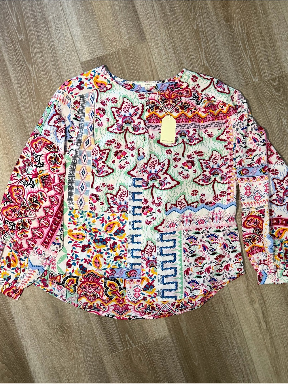 JODIFL Multicolor Patchwork Floral Blouse